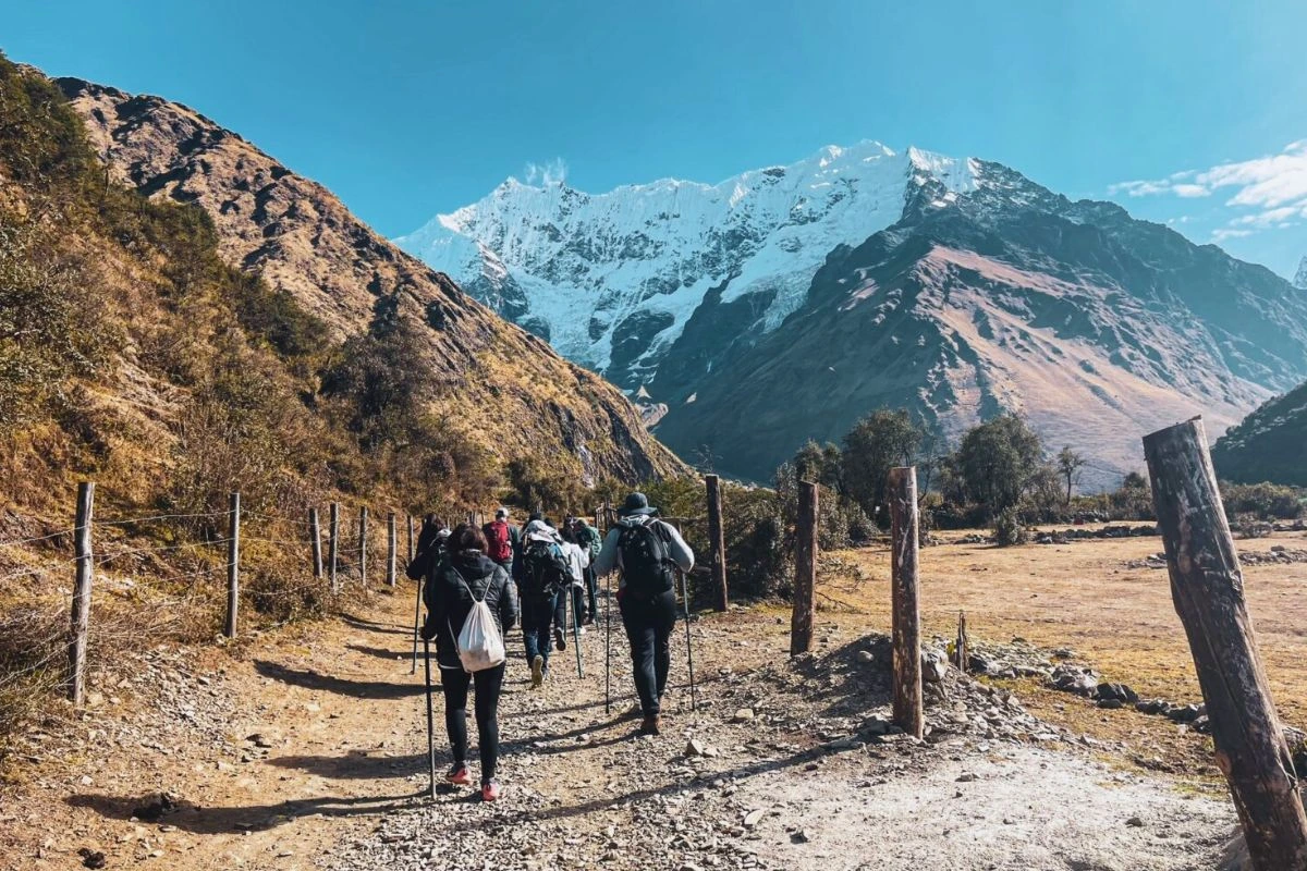 Hikers in the Andes
